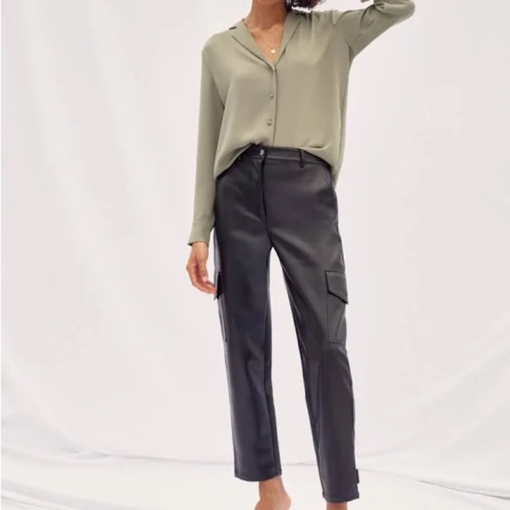 Wilfred Faux Leather Cargo Pants